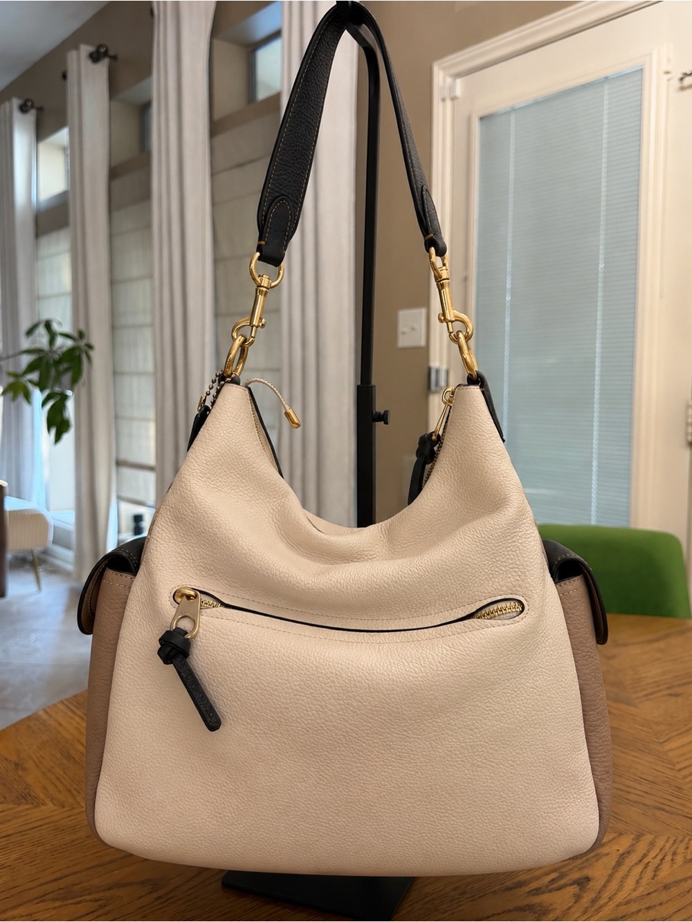 SOLD! EUC Coach Pennie Colorblock Pebbled Leather Hobo Bag - Picture 2 of 16